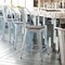 Flash Furniture Green-Blue Metal Stool with Gray Poly Seat ET-3534-24-DB-PL1G-GG - alternate 1